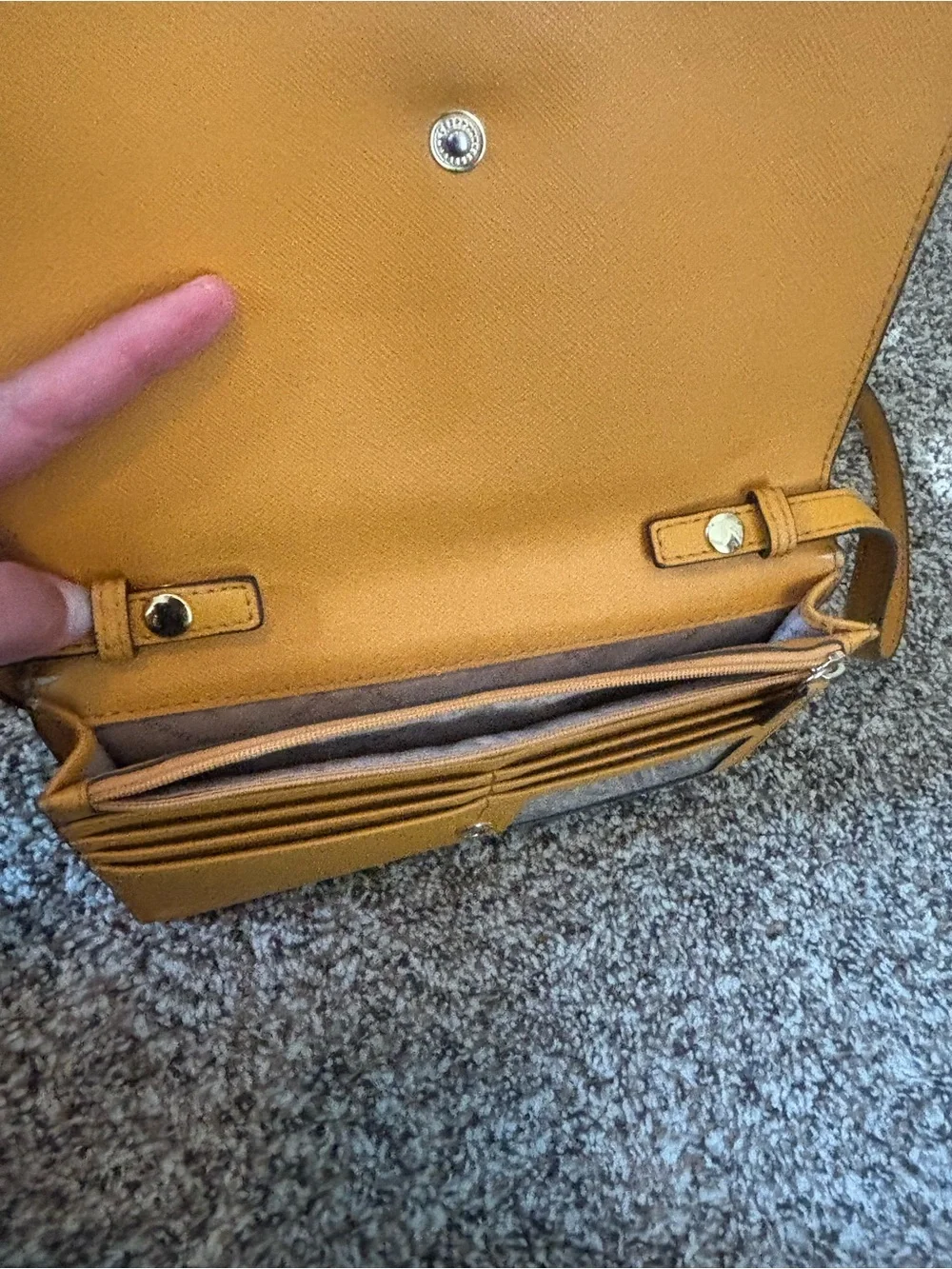 Michael Kors Yellow Saffiano Leather Crossbody Clutch Bag